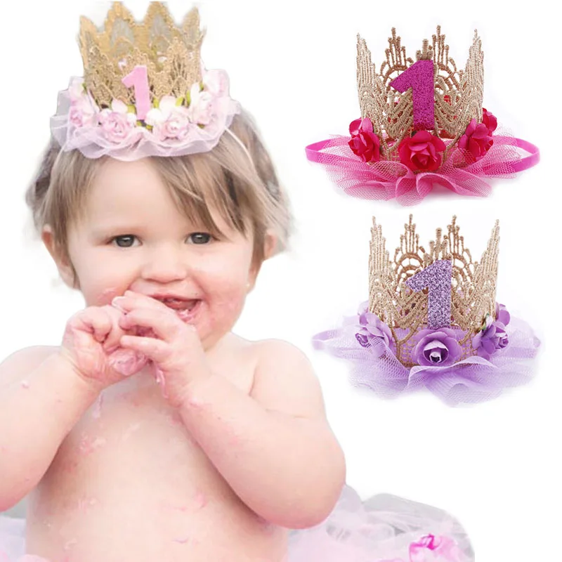 Party Hat Cone - 1st Birthday Crown Hat Flower Princess