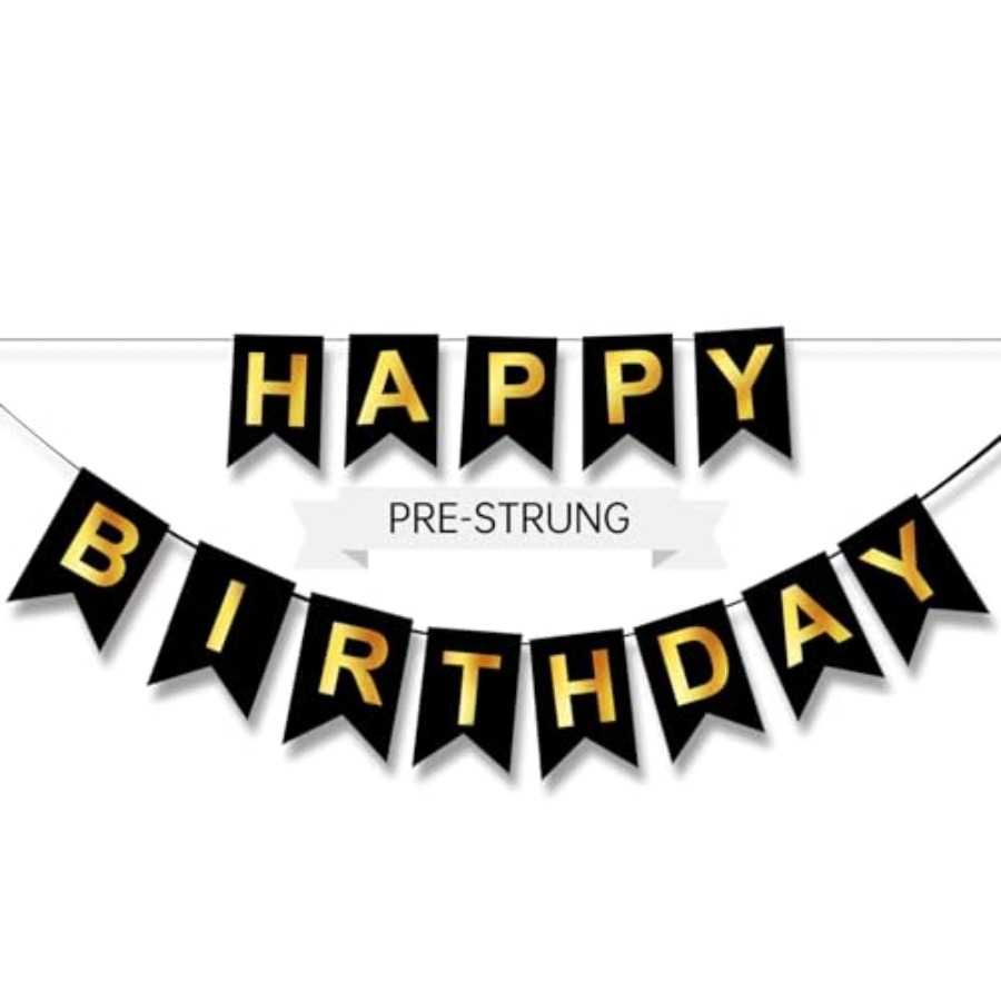 Happy Birthday Banner,Pre-Stru - Party Banner Gold review and price