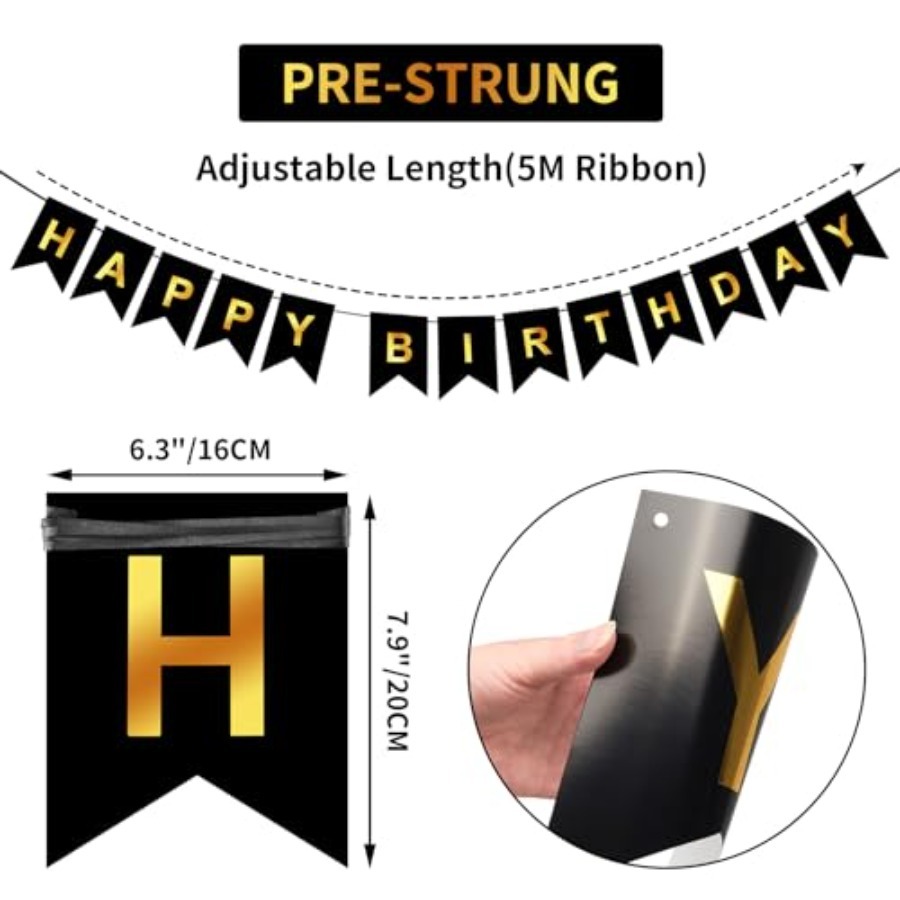 Happy Birthday Banner,Pre-Stru - Party Banner Gold review and price