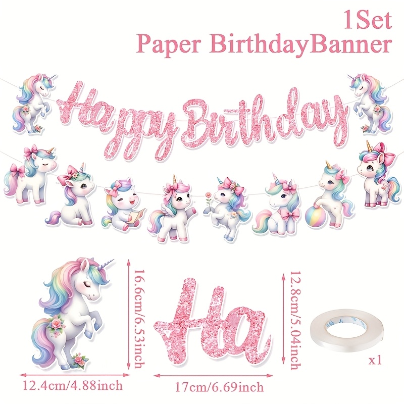 Unicorn Theme Happy Birthday B - Supply Event review and price
